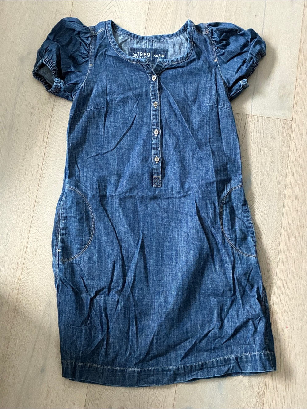 GAP Dark Blue Denim Button-Front Womenβs Dress